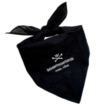 Lade das Bild in den Galerie-Viewer, Halstuch schwarz mit silberfarbener Stickerei